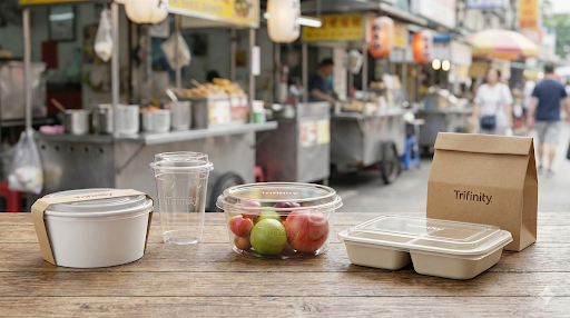 Ragam pilihan kemasan makanan terlaris Trifinity mulai dari Thinwall Paper Bowl Cup Plastik Bento hingga Paper Lunch Box solusi lengkap one-stop packaging halal food grade higienis dan estetis untuk UMKM kuliner harga pabrik langsung kirim dari Tangerang Bandung Medan Surabaya Semarang Sorong