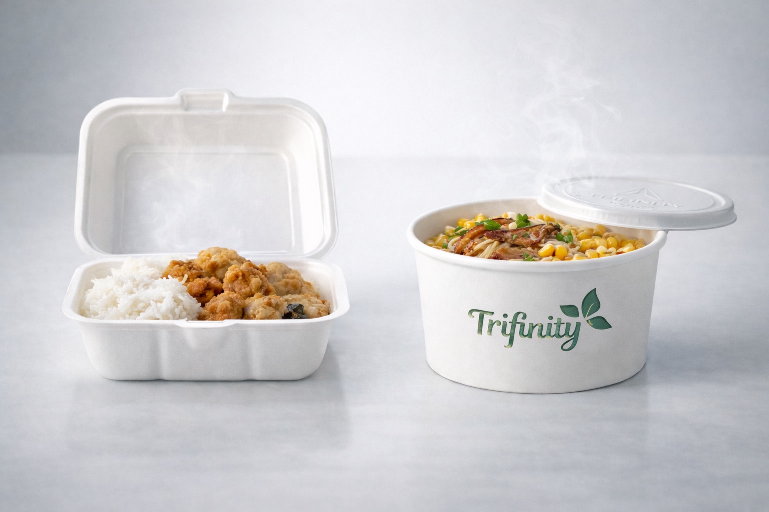 Styrofoam atau Paper Bowl Trifinity yang lebih aman ukuran real & diameter lebar. Mudah diisi, tahan microwave & tutup klop anti tumpah. Halal, harga pabrik & bisa COD.