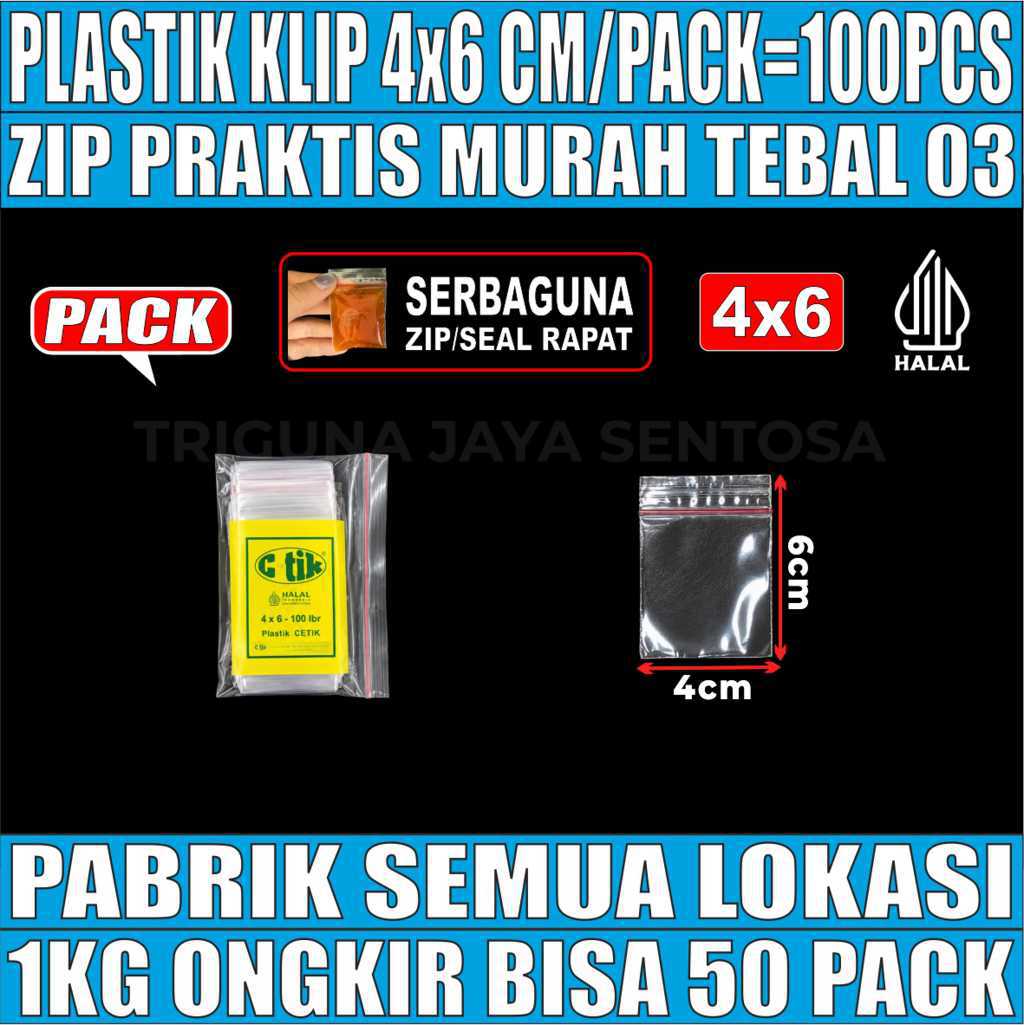 Plastik Klip 4x6 Ziplock Pe Bening PACK