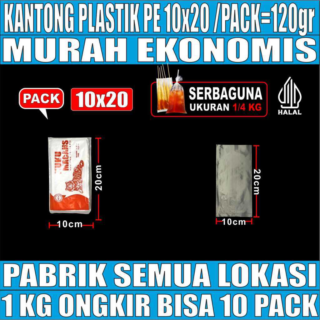 Kantong Plastik PE 10x20 Bening PACK