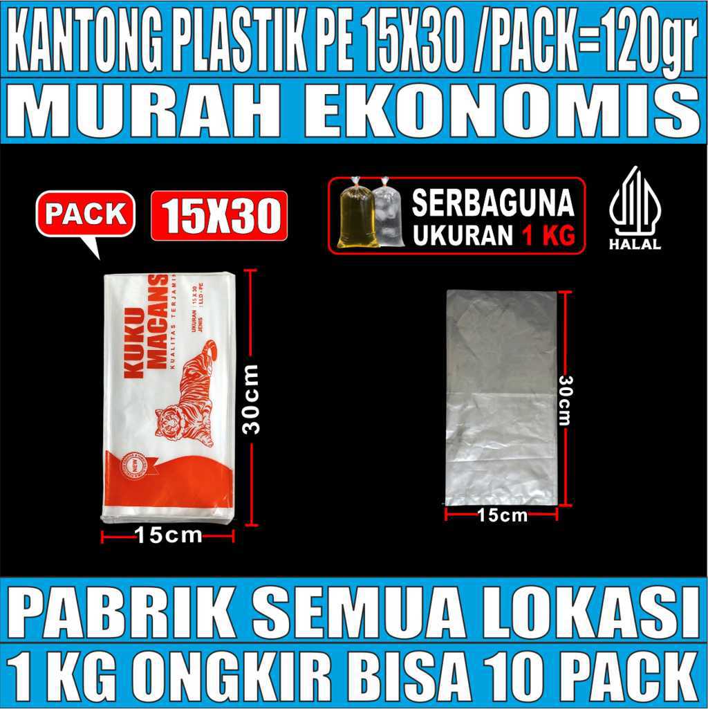Kantong Plastik PE 15x30 Bening PACK