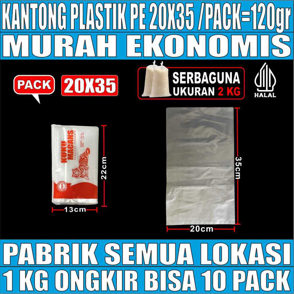 Kantong Plastik PE 20x35 Bening PACK