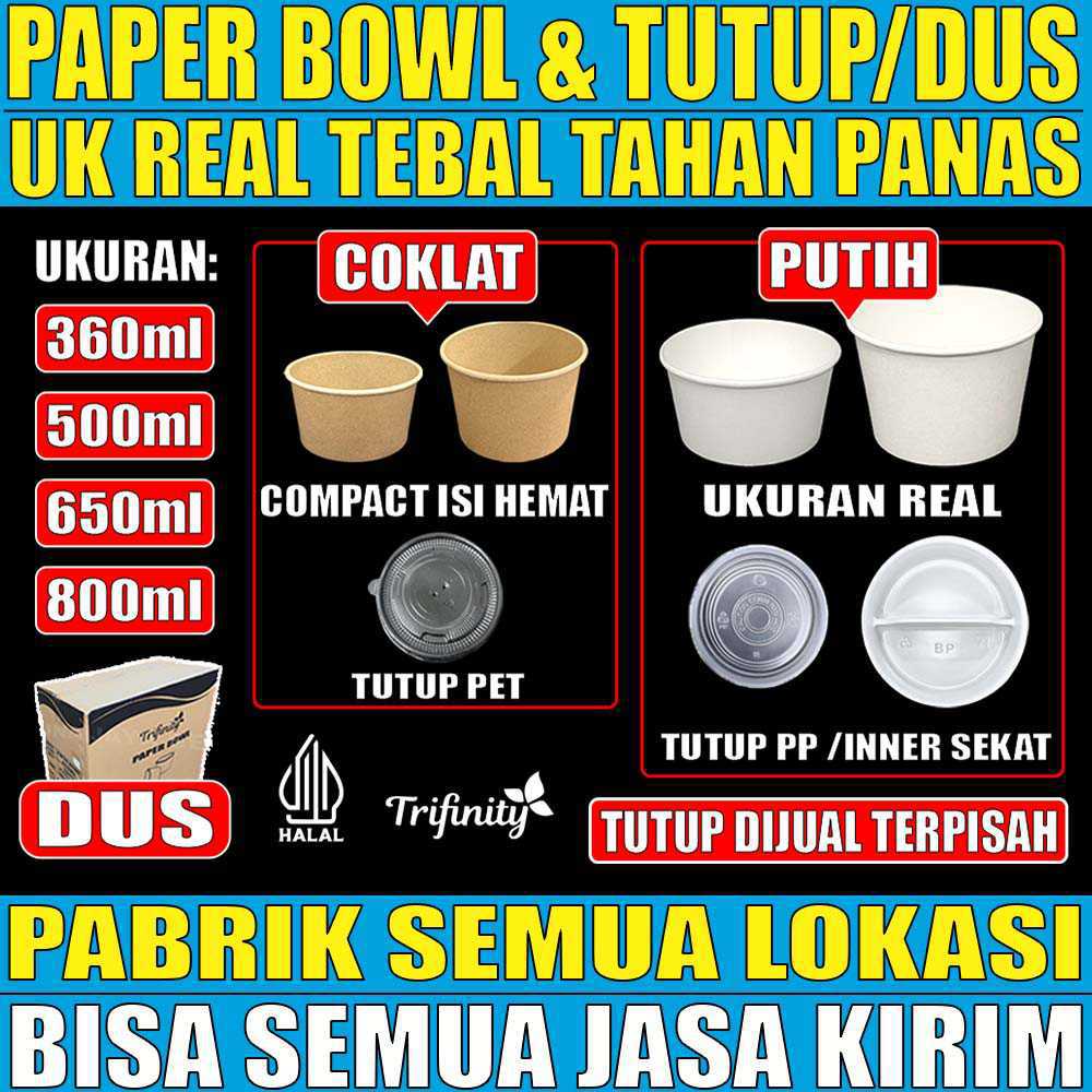 VARIAN Paper Bowl 360ml,500ml,650ml ,800ml Trifinity