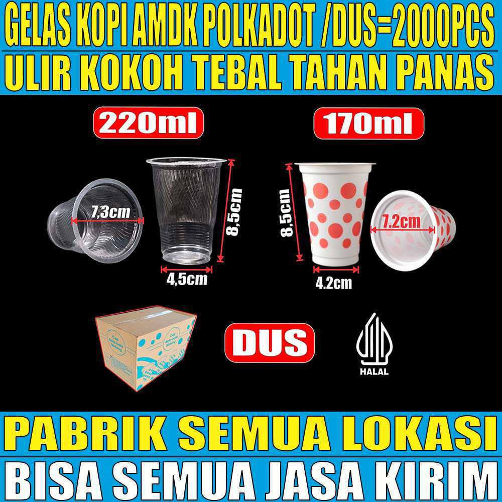VARIAN Gelas Kopi Aqua AMDK n Polkadot Trifinity