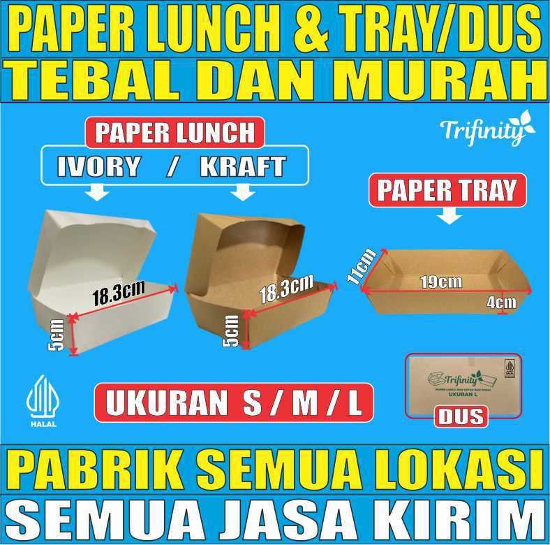 VARIAN Paper Lunch n Food Tray Tebal 28gr
