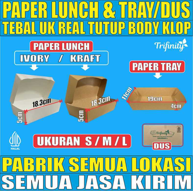 VARIAN Paper Lunch Box n Food Tray Tebal 28gr Trifinity