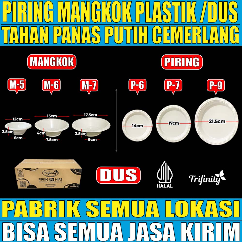 VARIAN Piring Mangkok Plastik Tebal 9gr Trifinity